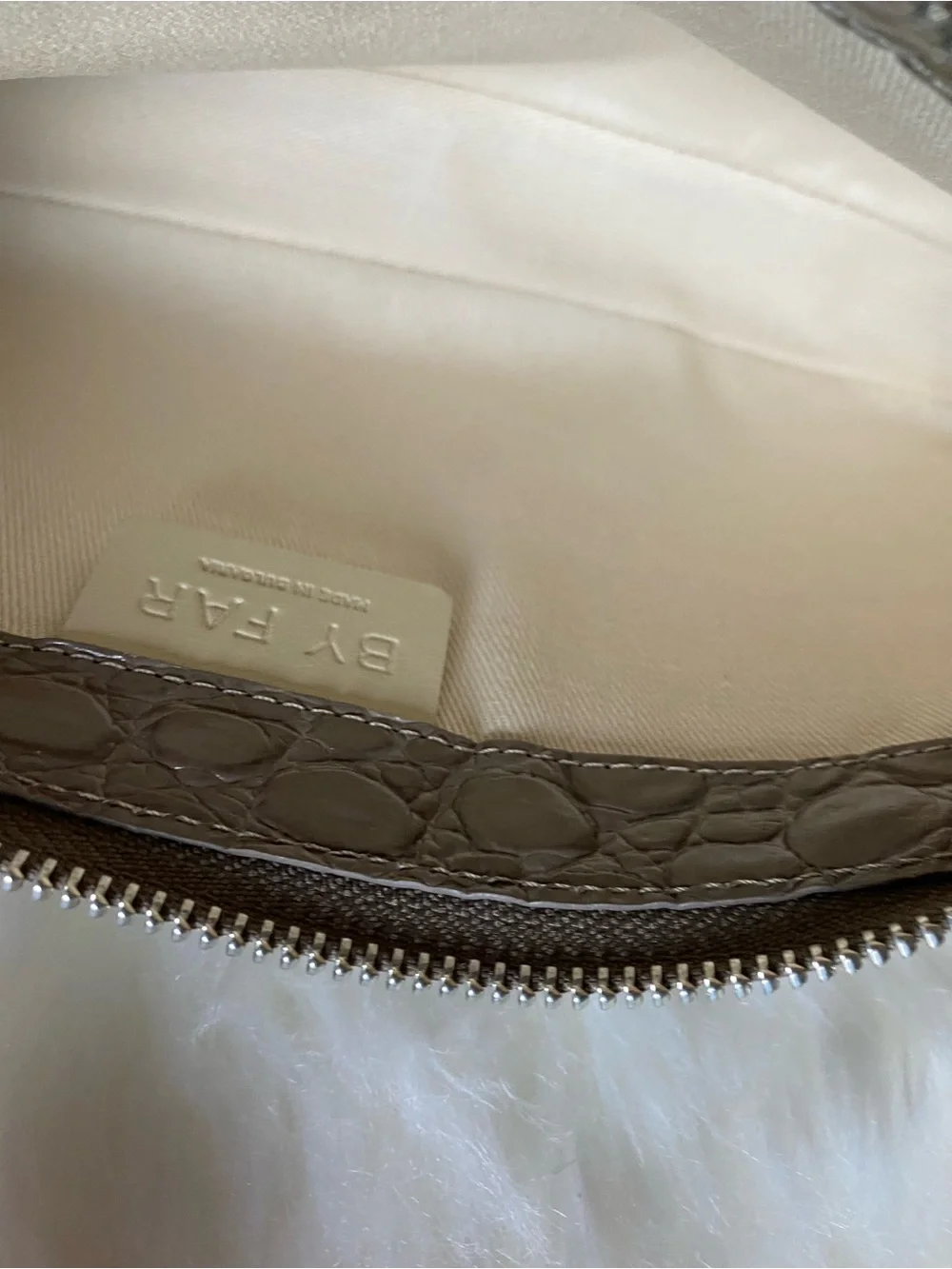 🔥NWT🔥 BY FAR, Rachel Croc-Embossed Leather Shoulder Bag